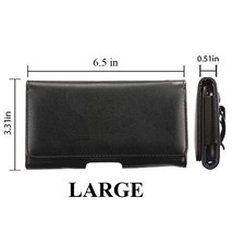 For Samsung Galaxy A12 Black Horizontal Pu Leather Pouch Case Belt Clip Holster - £14.33 GBP