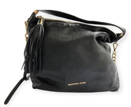 Michael Kors Handbag Black Pebbled Leather Tassel Hobo Purse COA - £47.91 GBP