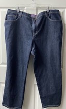 Gloria Vanderbilt Amanda Denim Jeans Womens Size 22 W Short Dark Wash Cropped - £10.82 GBP