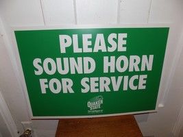 Vintage Quaker State Please Sound Horn For Service Plastic Store Sign, NOS - $54.45