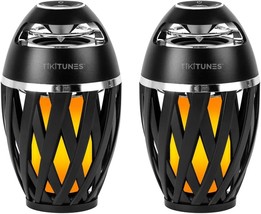 TikiTunes Portable Bluetooth 5.0 Indoor/Outdoor Wireless Speakers, LED, Set of 2 - £72.71 GBP