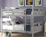 Full Over Full Bunk Beds, Wood Full Size Bunk Bed With High Length Guard... - $935.99