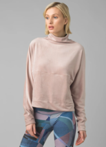 NWT Womens PrAna Yoga L Casual Top New Phoenix Pullover Velour Dovetail Pink Tan - £110.26 GBP