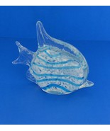 Paperweghts/Figurines/Trinkets-Clear Glass Angel Fish Figurine 4.5&quot; Tall... - $15.84