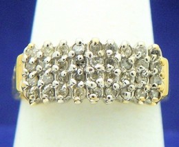 1 ct DIAMOND BAND RING REAL SOLID 10 K GOLD 3.7 g SIZE 9 - £429.29 GBP