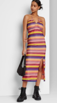 NWT Women&#39;s Crochet Slip Dress - Wild Fable Striped S, Multicolor Striped - £23.49 GBP