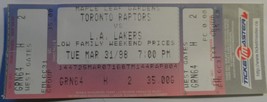 Toronto Raptors Vs. L.A. Lakers 1998 Ticket Stub Maple Leaf Gardens Rare Origina - £5.54 GBP