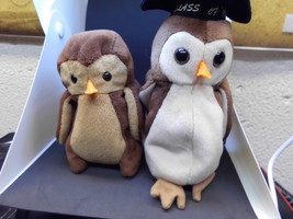 Ty Beanie Babies Set of 2 Owls Hoot and Wise - £10.56 GBP