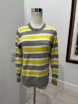 BANANA REPUBLIC Women’s Small Sweater Yellow /Gray/White Striped - £15.52 GBP