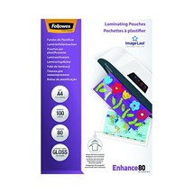 Fellowes ImageLast A4 Laminating Pouch, 80 Micron - Pack of 100  - £19.36 GBP