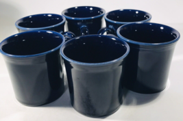 Six (6) Fiesta Ware Cobalt Blue Coffee Cup Tom and Jerry Mug 3.5&quot; Diamet... - £14.51 GBP