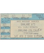 Oakland A&#39;s vs SF Giants Oakland Colisum Apr 2 1988 Ticket Stub - $20.87 CAD