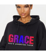 Custom Design Hoodie &quot;GRACE&quot; - Medium Black - $19.19