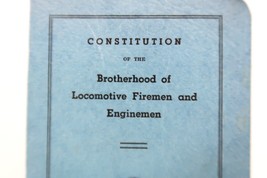 Vtg Constitution of Brotherhood of Locomotive Firemen &amp; Enginemen 1953 Ephemera - £11.77 GBP