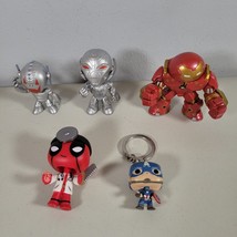 Funko Figures Lot Keychain Capt America., Deadpool, Iron Man, Ultron - $14.89