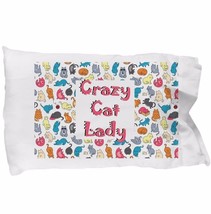 Crazy Cat Lady Pillow Case - Funny Cat Pillowcases - Cute Cats Gift for Her Mom - £14.05 GBP