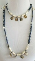 Chico&#39;s Blue Single-Strand Beaded Necklace ** New W Tag - £19.66 GBP