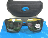 Costa Sunglasses Lido 910403 Matte Black Square with Yellow Polarized 58... - $140.03