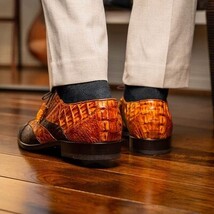 Men's Shoes Genuine caiman crocodile Luciano Brown / Cognac image 8