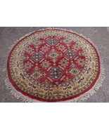 Red Kazak Boho 5 ft Round Circle Rug - £501.96 GBP