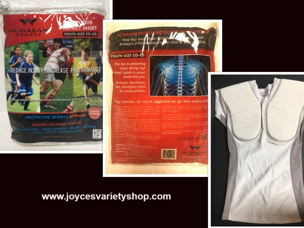 Achaean Sports Protective Impact Shirt Youth Sizes Boys &amp; Girls White &amp; ... - $8.99