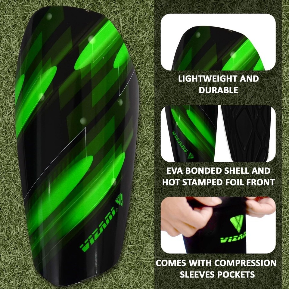 Vizari Salinas Slip-in Soccer Shin Guard with Compression Sleeve, Size-L... - $12.60