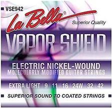 La Bella VSE942 Vapor Shield Electric Guitar Strings, Extra Light, 9-42 - £20.41 GBP