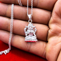 Hindu Goddess Laxmi Pendant, 925 Sterling Silver Necklace, Hindu Religio... - €31,35 EUR