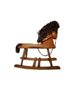 Vintage Toy Rocking Horse Solid Wood w/ Bridle American Girl Doll 14&quot; x ... - $24.05