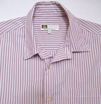 TILLEY Endurables Men's SHIRT Maroon White Stripe Short Sleeve Travel Wear M - $34.95