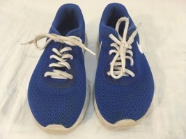 Nike Polyester Blue White Swoosh Lace Up Children's sz3Y Running Athletic Shoes - $15.94
