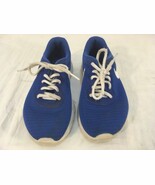 NIKE POLYESTER BLUE WHITE SWOOSH LACE UP CHILDREN&#39;S sz3Y RUNNING ATHLETI... - €11,51 EUR