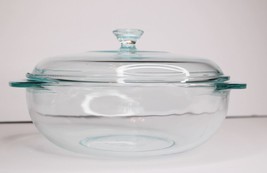 Vintage Pyrex 2 Quart Clear Glass 024 Round Casserole Baking Dish w/Lid ... - $29.69
