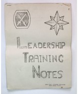 Leadership Training Notes 25th Field Artillery Battalion Fort Riley KS R... - $15.00