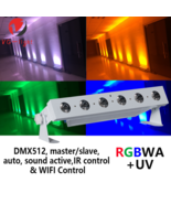 6x18w RGBWA UV 6in1 Wireless DMX LED Battery Washer Uplight with WIFI Re... - $259.00