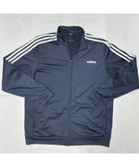 Adidas Track Jacket  Men&#39;s Size XL Navy Blue Full Zip 3 stripes tricot o... - $27.20 CAD