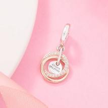 925 Sterling Silver Family Always Encircled Dangle Charm Bead - £14.15 GBP