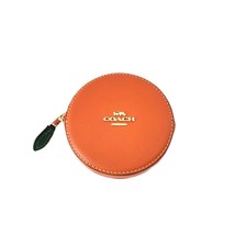 Coach CAN29 Orange Coin Case Change Purse Spice Orange Leather - $57.25
