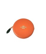 Coach CAN29 Orange Coin Case Change Purse Spice Orange Leather - $1,058.44 MXN