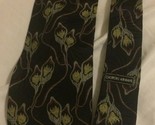 Giorgio Armani Men’s Neck Tie Black Flower Pattern Cravatte Italy  - $12.86