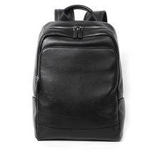 2023 New  skin 100% Leather Men&#39;s Backpack Fashion Large Capacity Shoolbag For B - £126.93 GBP