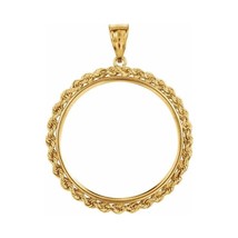 Authenticity Guarantee 
14k Yellow Gold Rope Coin Frame Pendant Mounting for ... - £758.58 GBP