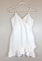 LULUS Dress Sealed With a Kiss White Bodycon Ruffle Tulip Hem Size S Small - $306.01 MXN