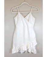 LULUS Dress Sealed With a Kiss White Bodycon Ruffle Tulip Hem Size S Small - $306.01 MXN