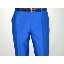 Mens Tuxedo Formal Suit ROYAL DIAMOND Slim Fit 3Pc Vested shiny Satin SL83 Blue image 3