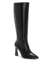 Vince Camuto Tressara Pointed Toe Knee High Leather Boots, Multiple Sizes Black - £159.83 GBP