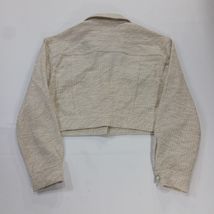 WD.NY RN#111745 Women's Tan/Beige Button Cropped Jacket Pockets Size Large image 2