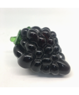 Hand Blown Glass Black Grapes Fruit Decor 6&quot; L, 4&quot; W, 3&quot; T- Read Descrip... - £3.81 GBP