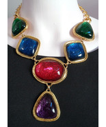 1990s Kenneth Jay Lane for Avon Caprianti Necklace Jewel Colors Cabochon... - £117.94 GBP