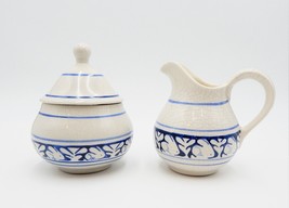 Dedham Pottery The Potting Shed Sugar And Creamer Cream Pitcher Rabbits - $49.99